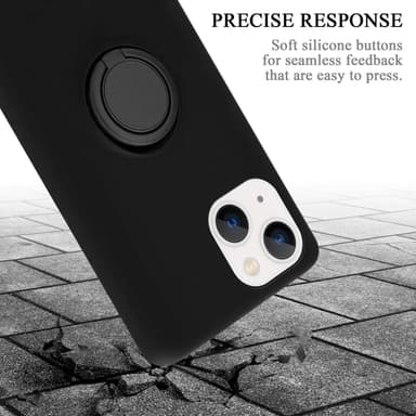 Deksel iPhone 14 PLUS Ring Case (svart)