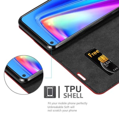 Realme 7 4G lommebokdeksel case (rød)
