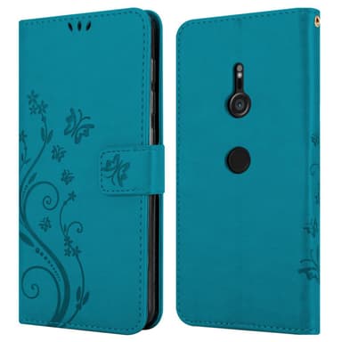 Sony Xperia XZ3 lommebokdeksel Blomster (blå)