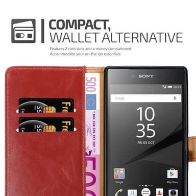 Sony Xperia Z5 PREMIUM lommebokdeksel etui (rød)