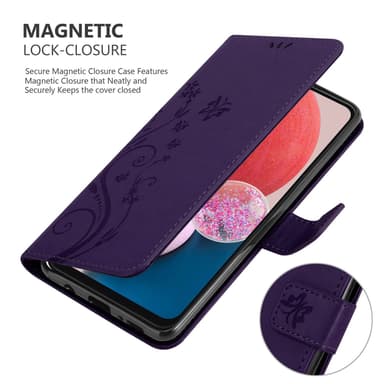 Samsung Galaxy A13 4G lommebokdeksel Blomster (Lilla)