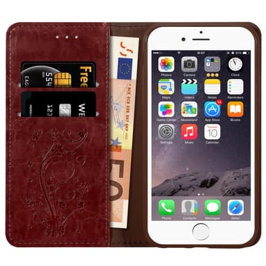 iPhone 6 PLUS / 6S PLUS lommebokdeksel etui (rød)