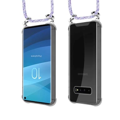 Samsung Galaxy S10 4G Deksel med Halskjede (lilla)