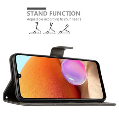 Samsung Galaxy A32 4G lommebokdeksel Blomster (grå)