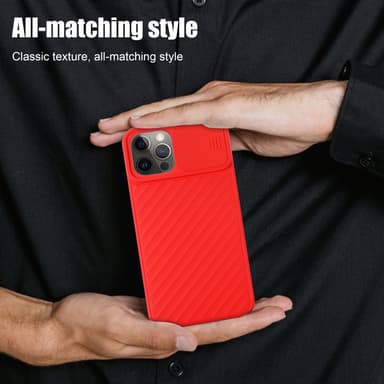 iPhone 12 / 12 PRO silikondeksel case (rød)