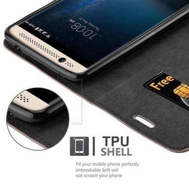 ZTE Axon 7 MINI lommebokdeksel case (brun)