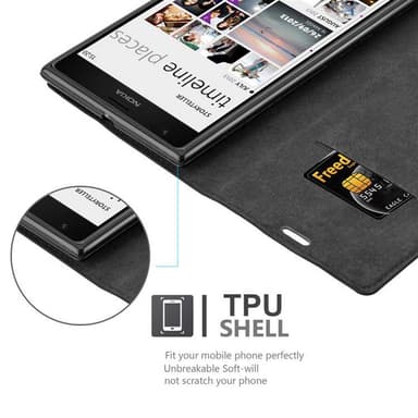 Nokia Lumia 1520 lommebokdeksel case (svart)