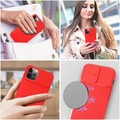 iPhone 12 / 12 PRO silikondeksel case (rød)