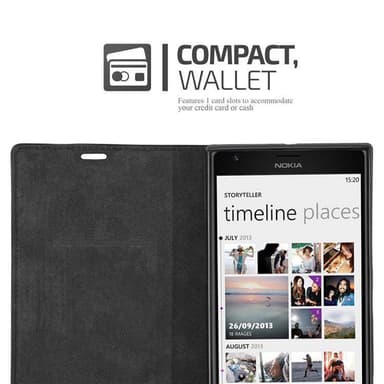 Nokia Lumia 1520 lommebokdeksel case (svart)