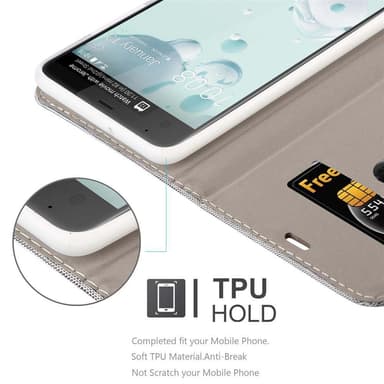 HTC U ULTRA lommebokdeksel etui (grå)