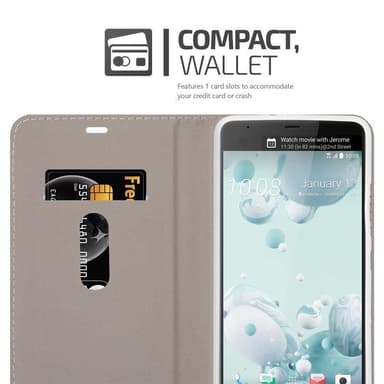 HTC U ULTRA lommebokdeksel etui (grå)
