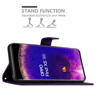 Oppo FIND X5 lommebokdeksel Blomster (lilla)