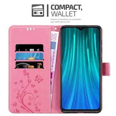 Xiaomi RedMi NOTE 8 PRO lommebokdeksel Blomster (rosa)