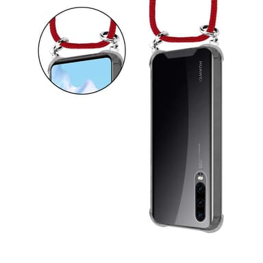 Huawei P30 Deksel med Halskjede (rød)