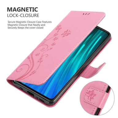 Xiaomi RedMi NOTE 8 PRO lommebokdeksel Blomster (rosa)