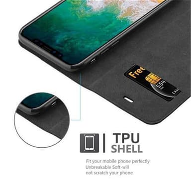 iPhone X / XS lommebokdeksel case (svart)