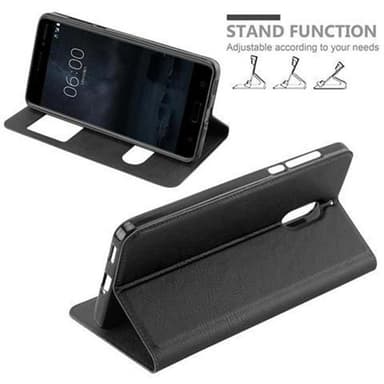 Nokia 6 2017 lommebokdeksel cover (svart)