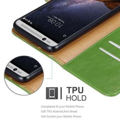 ZTE Axon 7 MINI lommebokdeksel etui (grønn)