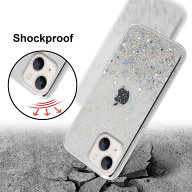 iPhone 13 Silikondeksel Glitter (gjennomsiktig)