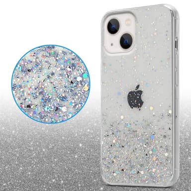 iPhone 13 Silikondeksel Glitter (gjennomsiktig)