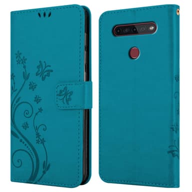 LG K51S lommebokdeksel Blomster (Blå)