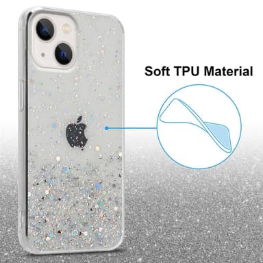 iPhone 13 Silikondeksel Glitter (gjennomsiktig)