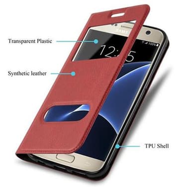 Samsung Galaxy S7 lommebokdeksel cover (rød)