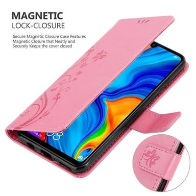 Huawei P30 LITE lommebokdeksel Blomster (rosa)