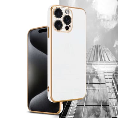 iPhone 15 PRO silikondeksel case (Hvit)