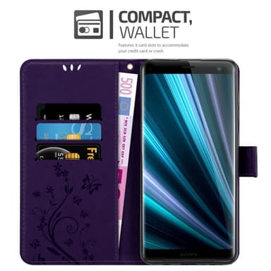 Sony Xperia XZ3 lommebokdeksel Blomster (lilla)
