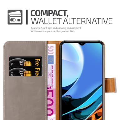 Xiaomi RedMi 9T / POCO M3 lommebokdeksel etui (brun)