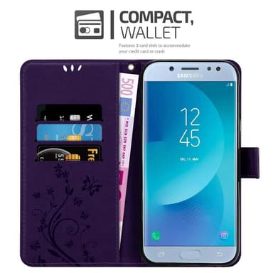 Samsung Galaxy J5 2017 lommebokdeksel Blomster (lilla)