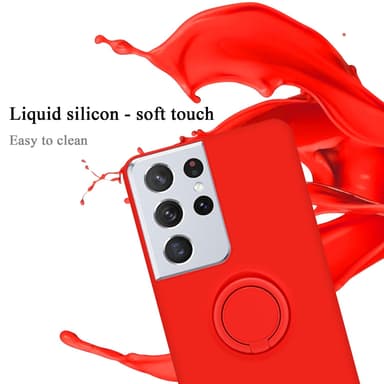 Deksel Samsung Galaxy S22 ULTRA Ring Case (rød)