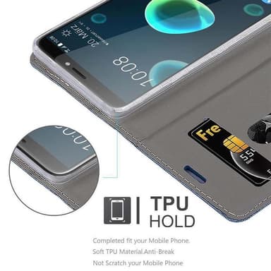 HTC Desire 12 PLUS lommebokdeksel etui (blå)