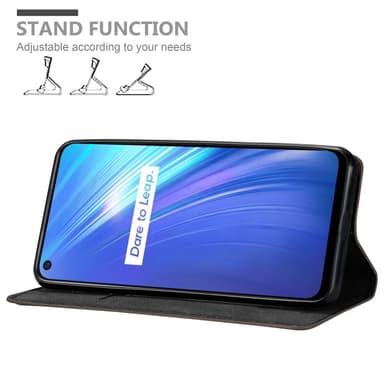 Realme 6 4G / 6s lommebokdeksel case (brun)