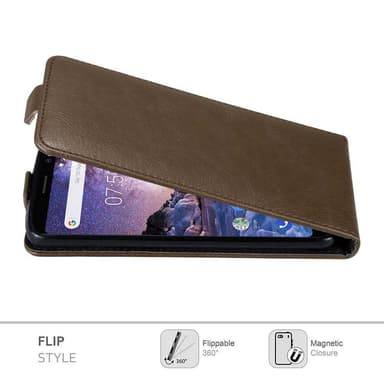 Nokia 7 PLUS deksel flip cover (brun)