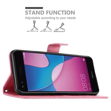 Huawei Y6 PRO 2017 lommebokdeksel Blomster (rosa)