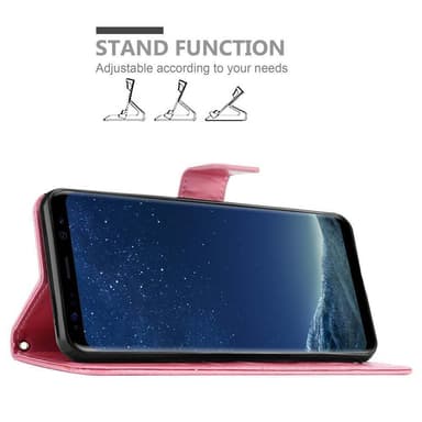 Samsung Galaxy S8 lommebokdeksel Blomster (rosa)