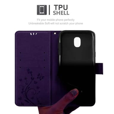 Samsung Galaxy J5 2017 lommebokdeksel Blomster (lilla)