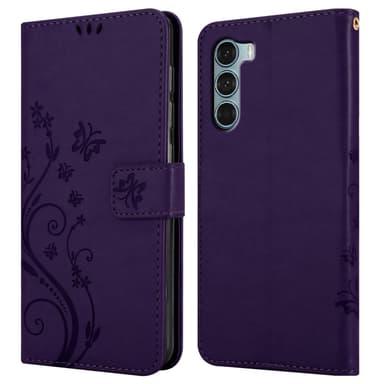 Motorola MOTO G200 5G lommebokdeksel Blomster (lilla)