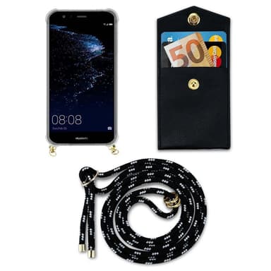 Huawei P10 LITE Deksel med Halskjede (svart)