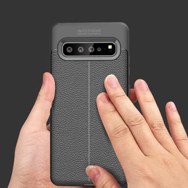 Samsung Galaxy S10 5G Deksel Kunstskinn (svart)