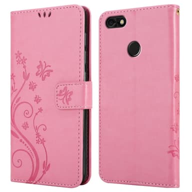 Huawei Y6 PRO 2017 lommebokdeksel Blomster (rosa)