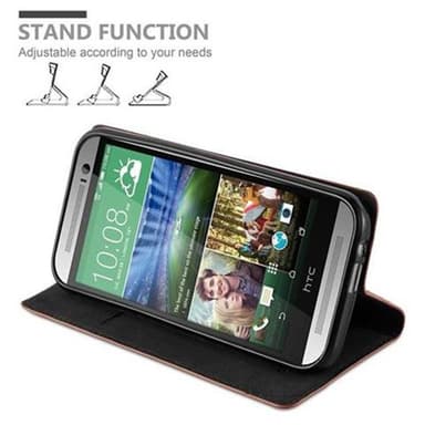 HTC ONE M8 lommebokdeksel case (brun)