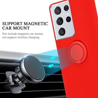 Deksel Samsung Galaxy S22 ULTRA Ring Case (rød)