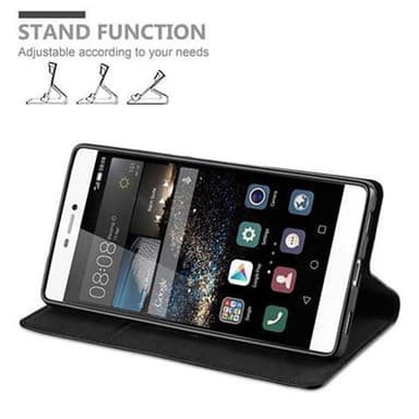 Huawei P8 lommebokdeksel case (svart)