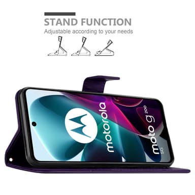 Motorola MOTO G200 5G lommebokdeksel Blomster (lilla)