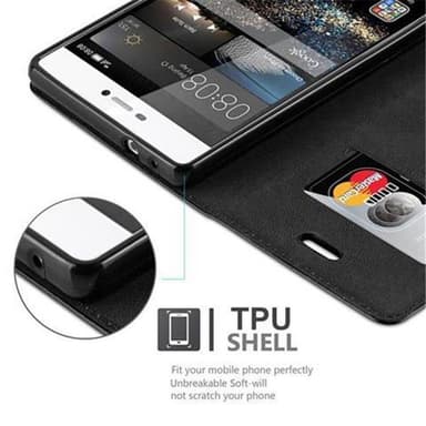 Huawei P8 lommebokdeksel case (svart)