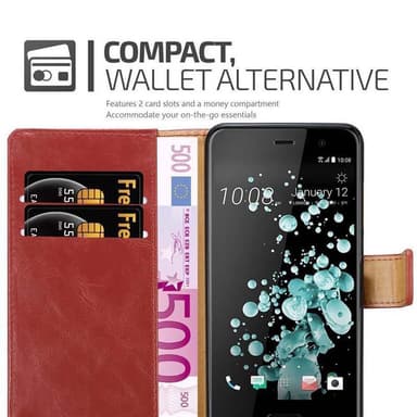 HTC U PLAY lommebokdeksel etui (rød)