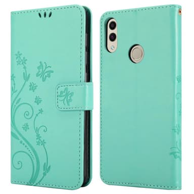 Honor 8C lommebokdeksel Blomster (turkis)